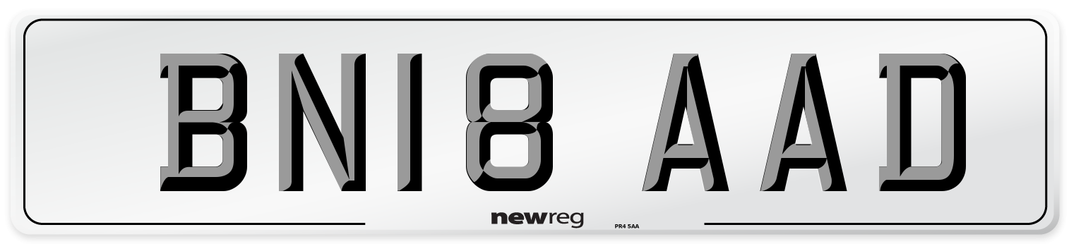 BN18 AAD Number Plate from New Reg